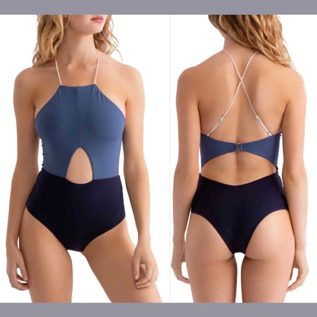 Nwt Tavik [ Small ] Lela Colorblock Cut-Out One Piece Swimsuit In Blue